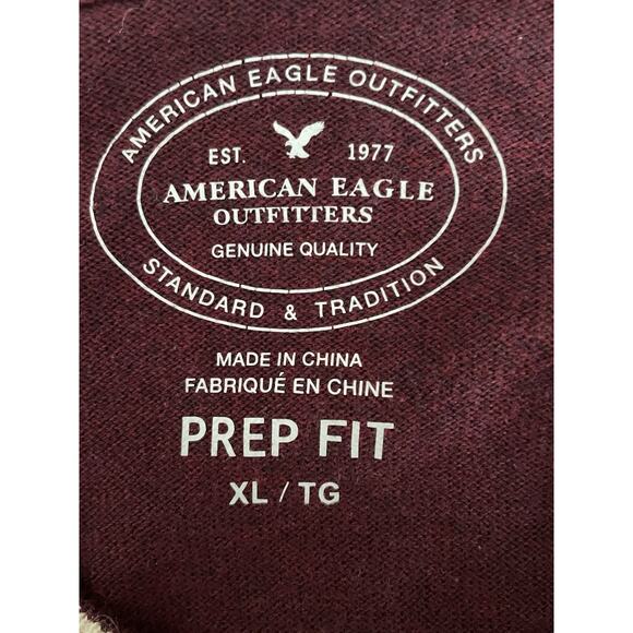 Y2K American Eagle Varsity Sweater Mens XL Oversized Knit Logo Academia Preppy - Picture 5 of 10